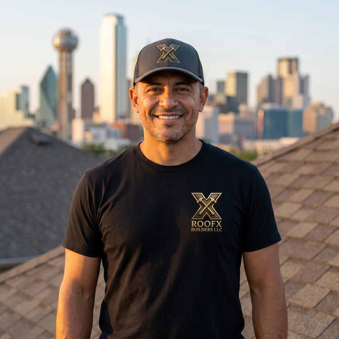 Eder on phone — Owner, RoofX Builders